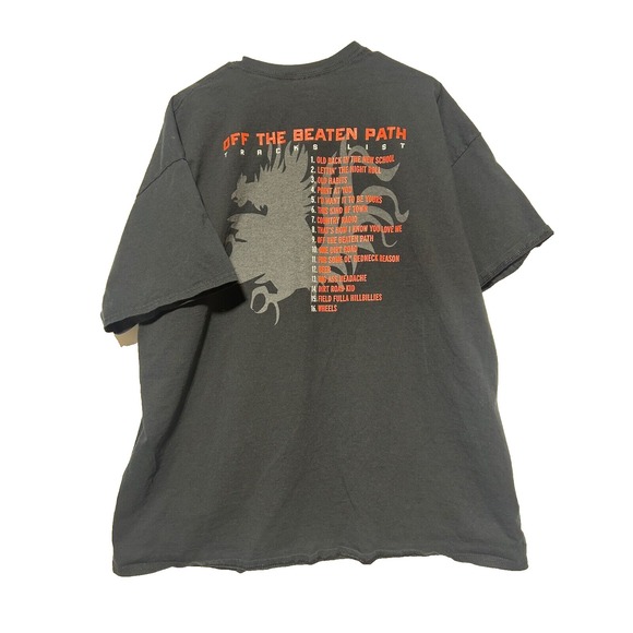 Gildan Men Size 2XL Justin Moore Off the Beaten Path Tracks List Shirt - Picture 5 of 7